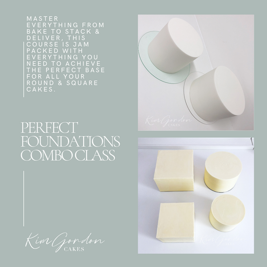Perfect Foundations - Round And Square Combo - Online Cake Decorating Class